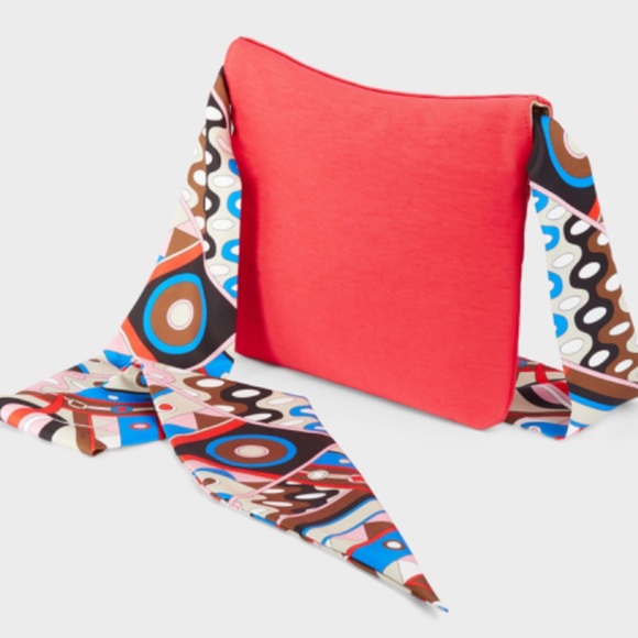 HOST PIC EMILIO PUCCI VIVARA PRINT LOGO CROSSBODY HANDBAG W/60” REMOVABLE SCARF - Picture 2 of 11